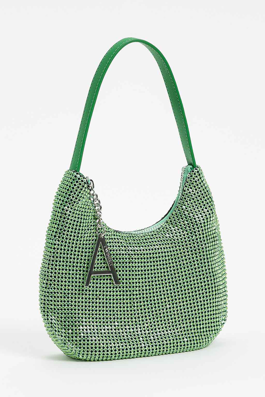 Twinset-Actitude-borsa-minicroissant-magliametallica-PE24-verde-strass-241AA7040-1