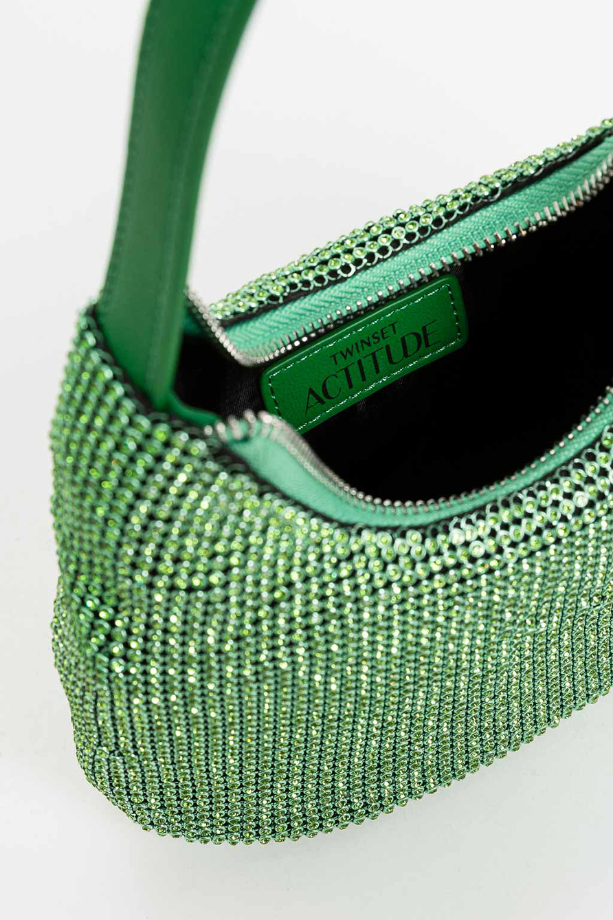 Twinset-Actitude-borsa-minicroissant-magliametallica-PE24-verde-strass-241AA7040-2