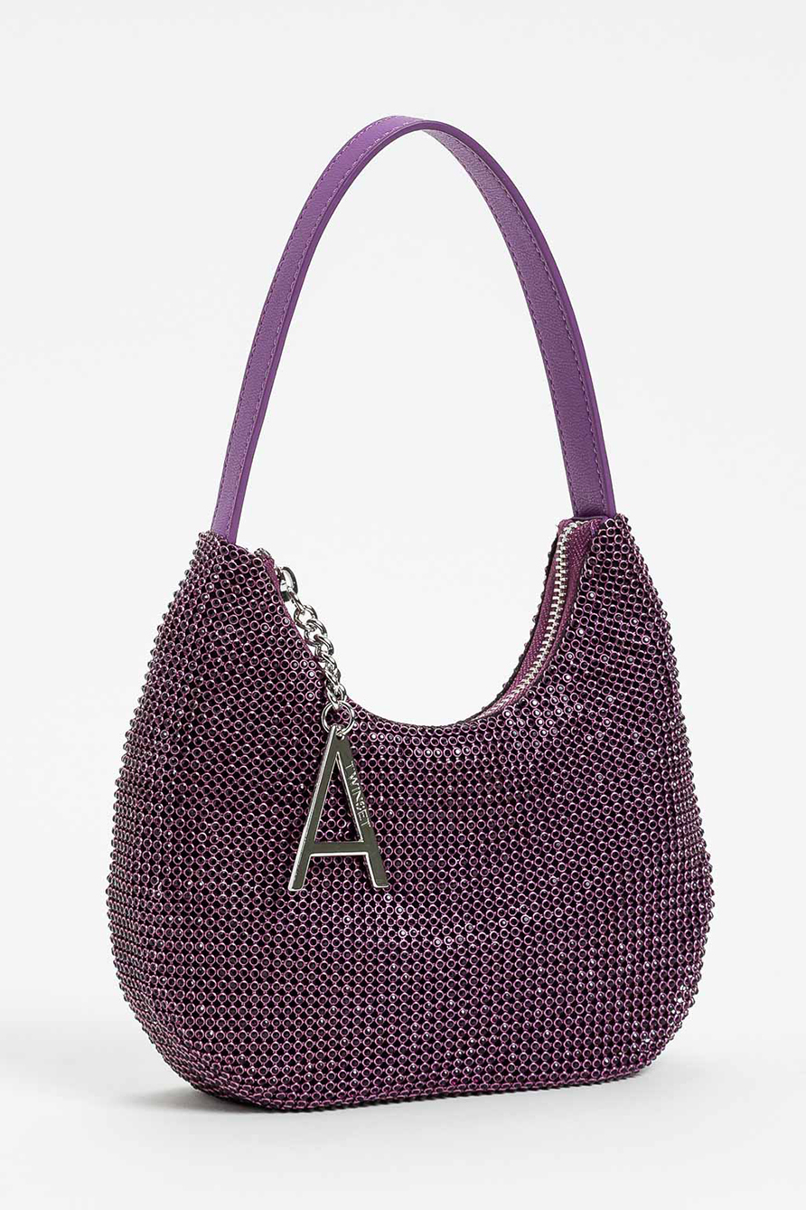 Twinset-Actitude-borsa-minicroissant-magliametallica-PE24-viola-strass-241AA7040-1